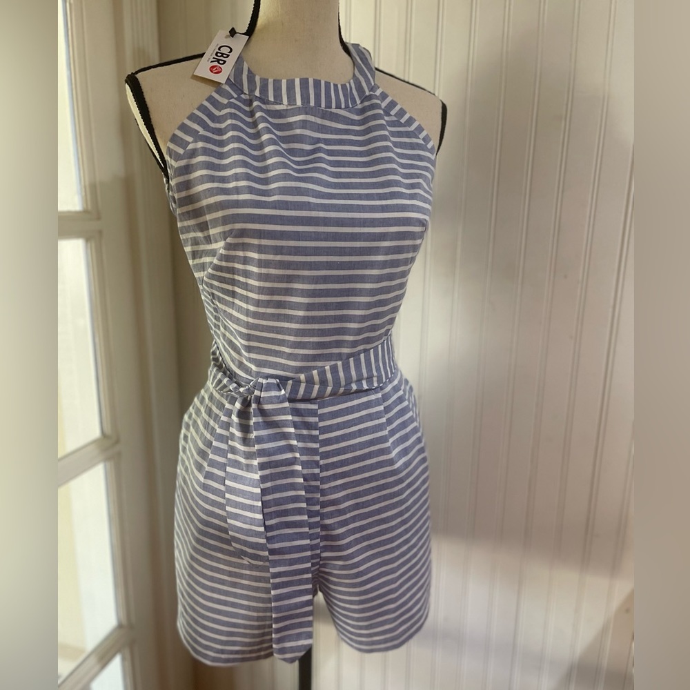 CBR Striped Romper NWT nautical size m - Picture 2 of 4